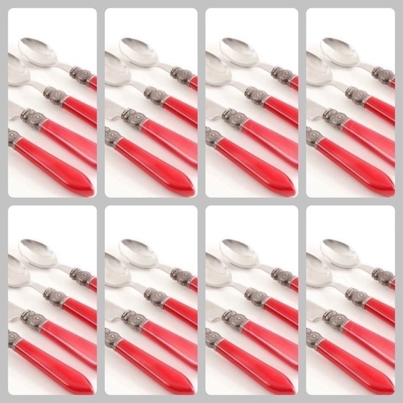 Rare New - The pioneer woman Cowgirl Lace Red flatware 32 piece set-  New in Box - Picture 2 of 4